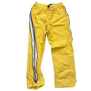 Vintage 90s‎ Wilson Nylon Track Pants Sz L Zip Sides Bright Yellow Fully Lined